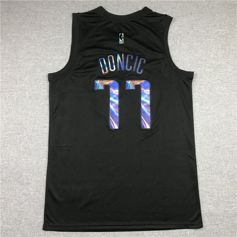 Men Dallas Mavericks #77 Doncic Black Rainbow version 2021 Nike Game NBA Jersey->toronto raptors->NBA Jersey